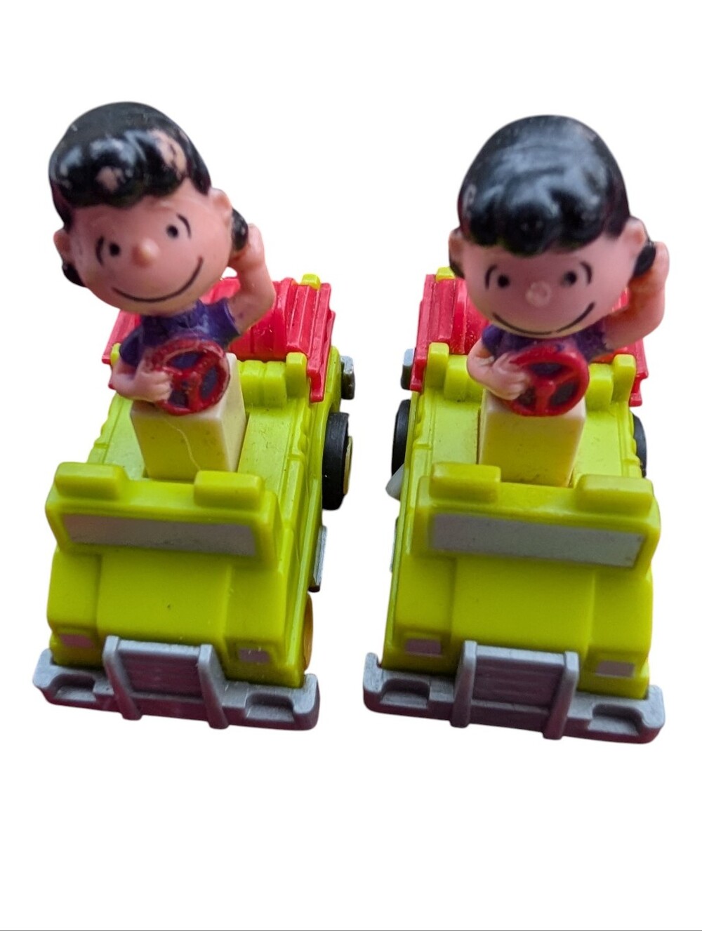 Vintage Lot Of Two Peanuts Lucy Push Down Car
